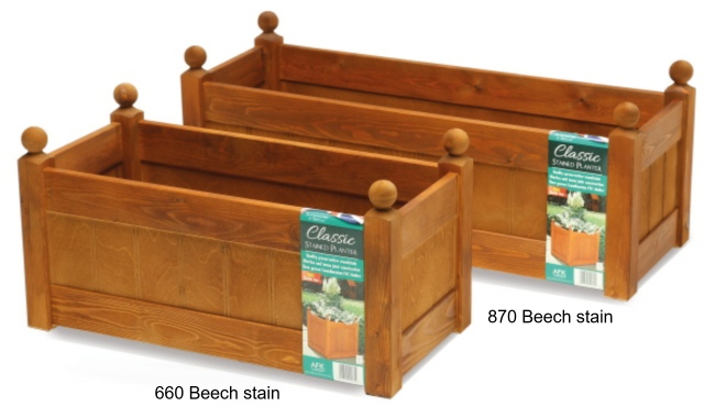 AFK 34'' Solid Acorn Trough Beech Stain Wooden Garden Planter