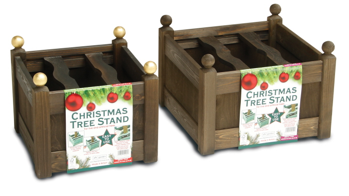 stained xmas tree stand oak set