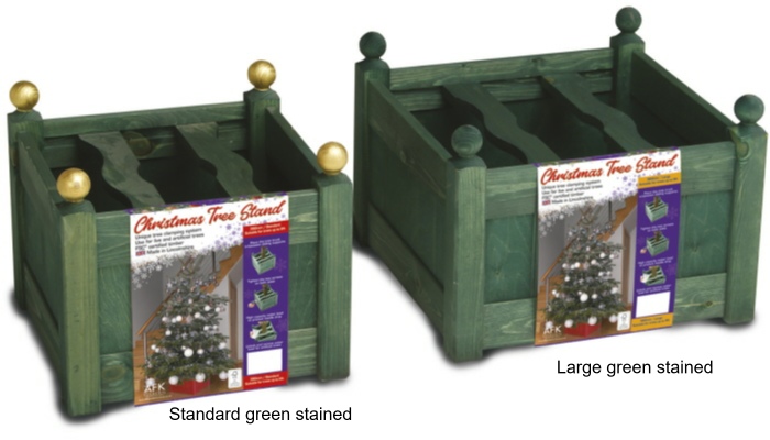 xmas tree stands green stained