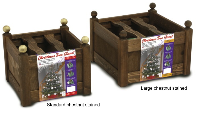 xmas tree stands chestnut stained